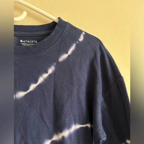Athleta Sundown Sweatshirt Navy Blue Tie Dye Size XS - Picture 3 of 7